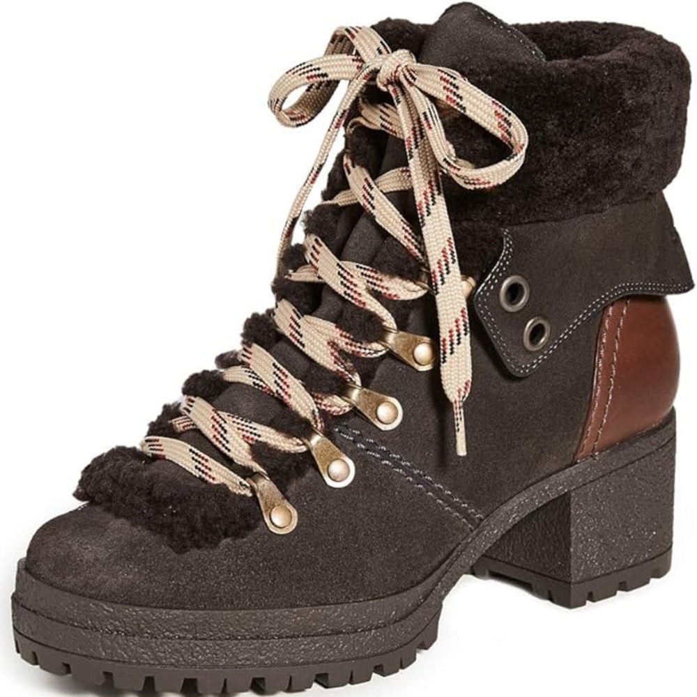 See by Chloé Eileen heeled brown leather ankle boots